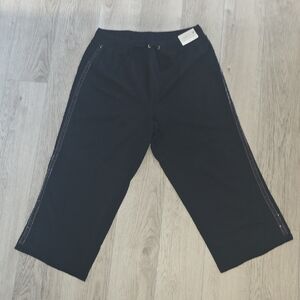 Vintage NWT Venezia Black w/ Silver Sequin and Beaded Side Stripe 14/16